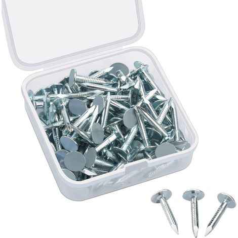 Lot de 80 Clous de Toiture Galvanisés en Feutre pour Abris de Jardin en Bois, toit de abri de toit, maisons d'été, cabines 20 mm (1/5)