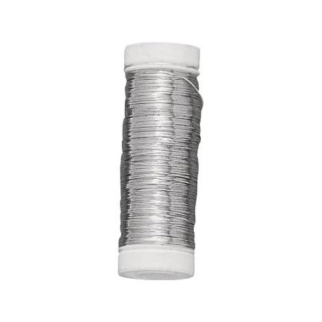 Fil De Cuivre - 1 Bobine - Argent - Ø 0,25mm L.100m - Extensible - Bijoux Et Art Floral