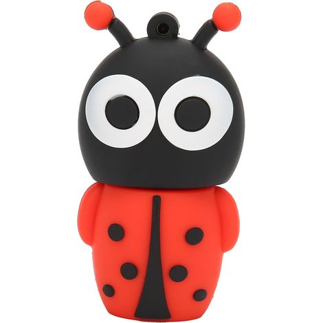 128 GB USB-Stick für Datenspeicherung, -übertragung und -weitergabe – kompatibel mit Marienkäfer-Cartoon-Design (1/5)