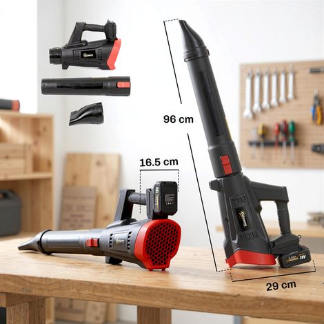 Souffleur de feuilles sans fil 18 V, moteur sans balais 600 W, 3 vitesses, fonction turbo, chargeur de batterie, léger (1/5)
