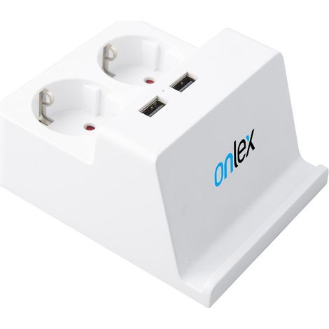 Base 2 prese + 2 cavo usb 1,5m onlex