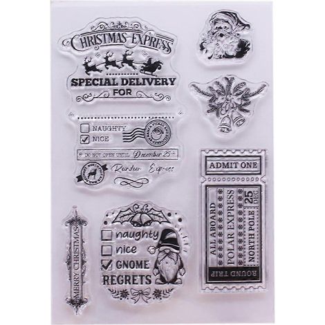 Weihnachtsgeschenk-Silikonstempel, transparent, DIY-Bastelset, Prägestempel, Kartenherstellung