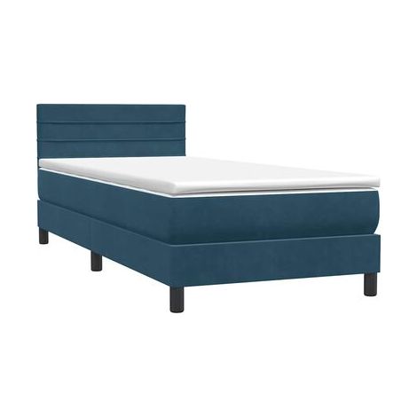 Sommier et matelas Velvet Snowco 80 × 210 cm, avec éclairage LED bleu foncé., éclairage led d’ambiance, pour chambre, confort quotidien, assemblage rapide (1/5)