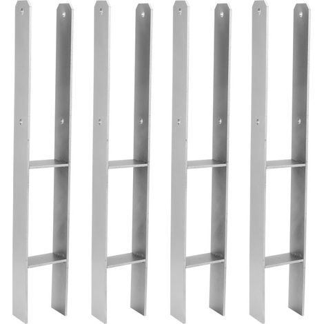 4x Ancoraggio H Supporto palo 121MM zincato a caldo Ancoraggio palo Carport (1/5)