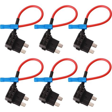 6Pcs 32V Add-A-Circuit Fusible Tap Adaptateur, Porte-fusible Voiture, Adaptateur Porte Standard Lame Ajouter un Circuit Robinet Piggy Back (1/5)