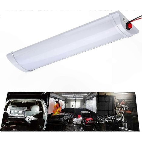 Bandeau LED lumineux compatible avec l'intérieur de véhicules, lampe de travail de plafond 12V/24V avec interrupteur marche/arrêt, compatible avec voitures, fourgonnettes, camions, bateaux, camping-ca (1/5)