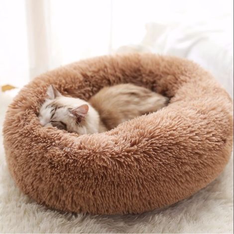 Kaelt - Couverture de lit ronde en molleton doux pour animal domestique Sleeping Cat Kaki Puppy Bed - 50cm (1/5)