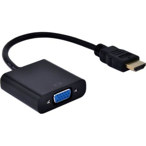 Câble HDMI mâle vers VGA femelle vidéo adaptateur convertisseur (Noir,1080p)