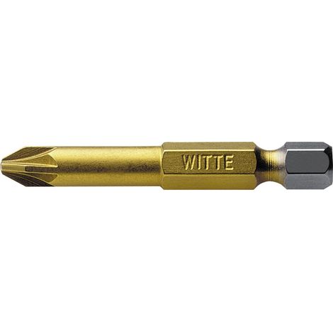 Pozidriv STANDARD Pointe de guidage en étain 1/4" de long (PZ2x50) WITTE 27542