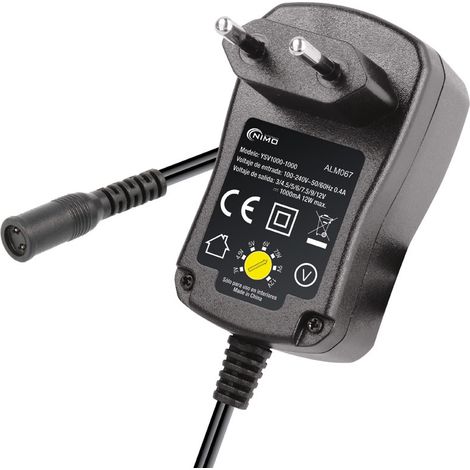 FPLUS alimentador univ. 1000 ma 5-12 v. , 1000 mA
Salida(V DC): 3/34.5/5/6/7.5/9/12V