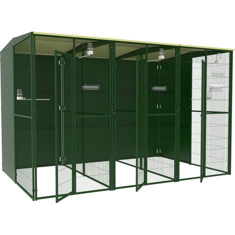 Volière de jardin 6m² avec porte – 5 panneaux coupe-vent opaques – Hauteur 203 cm – Espace entre barreaux 12mm – Montage facile – Imor