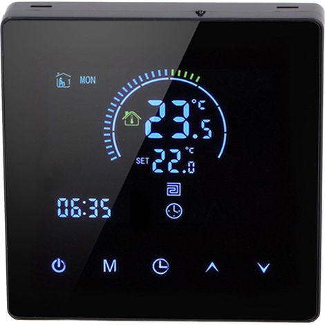 16A Digitalthermostat mit LCD-Display, programmierbarer Thermostat für elektrische Heizungen, geeignet für Zuhause, Büro und Hotel, 90–240 V Wechselstrom, Schwarz, WLAN (1/5)