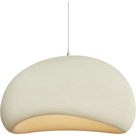 Lustre de Style Japonais Simplicité Lampe Pendante en Résine Wabi-sabi,Lampe Suspendue Réglable E27 pour Cuisine, Salle à Manger et Restaurant(Couleur : Beige, Taille : 30cm) (1/5)