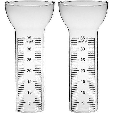 Pluviomètre en verre transparent résistant aux intempéries (lot de 2,45 × 17 cm) pour extérieur (1/5)