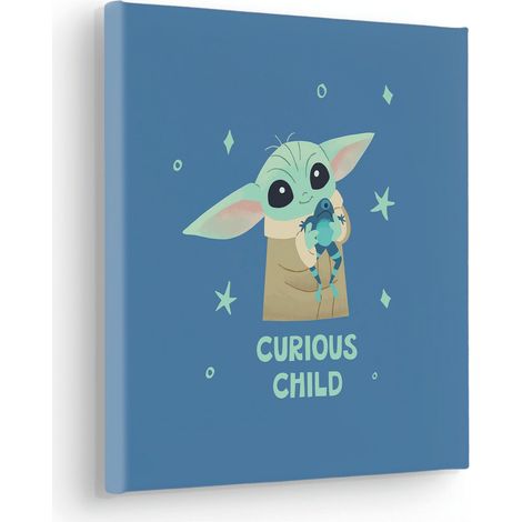 Komar Canvasbild Star Wars The Mandalorian Little Grogu Curious - 30 x 30 cm - Bild auf Keilrahmen - für Kinderzimmer (1/2)