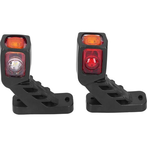 Pair of 12-24V LED Side Marker Lights for Trucks and Trailers - Yellow, White, Red - High Visibility, Compact, Robust Design (1/5)