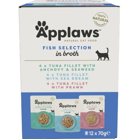 Applaws Sobre Pescado en Caldo Multipack para Gatos - 12 x 70 g