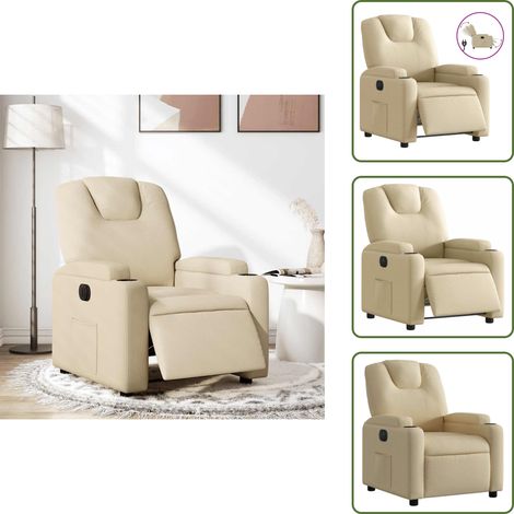 vidaXL Relaxsessel Elektrisch Creme Stoff