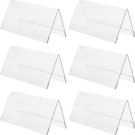 6er-Set Acryl-Aufsteller für Sitzplatznummern, Namensschilder, Konferenzbedarf – 15,00 x 8,00 x 8,00 cm – Transparent (1/2)
