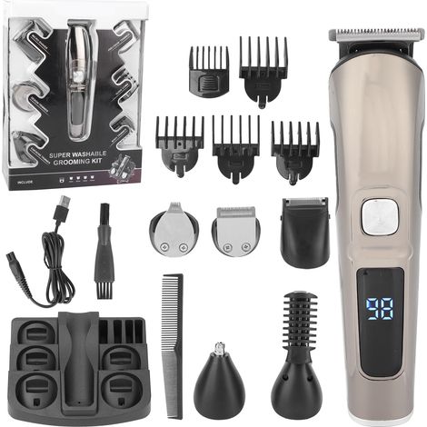 Tondeuse À Cheveux Rechargeable - Tondeuse Pour Barbe Et Poils Du Corps - Étanche - Sans Fil - Avec 5 Peignes Réglables - 1 Pièce (1/5)