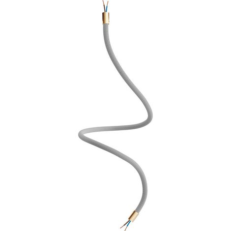 Creative-Cables Kit Rallonge Creative Flex (longueur 90 cm, Ø 10 mm) - Revêtement tissu titane RM75 et finition bronze satiné - Avec embouts métalliques et accessoires (1/5)