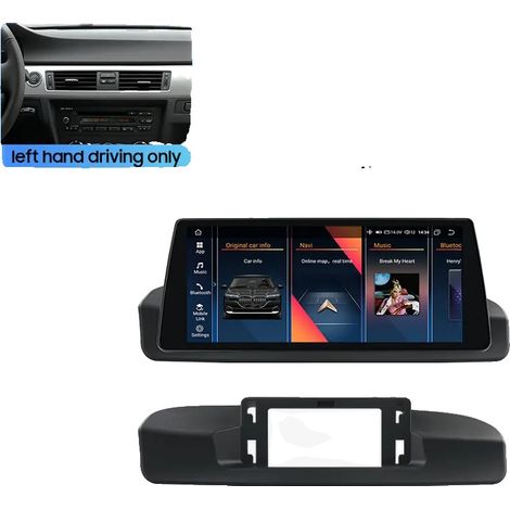Lecteur multimédia de voiture, écran haute résolution, intégration de smartphone, compatible avec BMW Série 3 E90 2005-2012, W6 (4GLTE 6G-64G) (1/2)