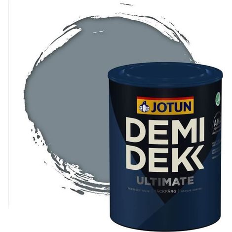 JOTUN - Peinture Bois, Lasure Opaque pour Extérieur et Intérieur Satinée - DEMI DEKK ULTIMATE - RAL 7000 - Gris Petit-Gris - 0,75L (1/2)