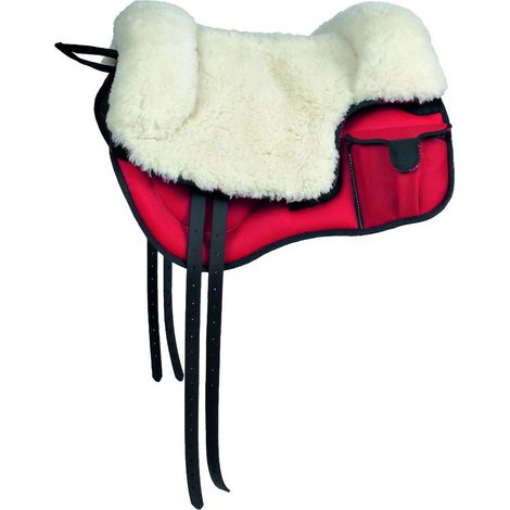 Taglia unica Cob/Full, Nero: Bareback in tessuto tecnico sympanova con seggio in lana e tasche