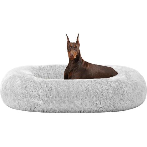 Hundebett Orthopädisches Rund L 120 x B 120 x H 20 cm Hellgrau (1/5)