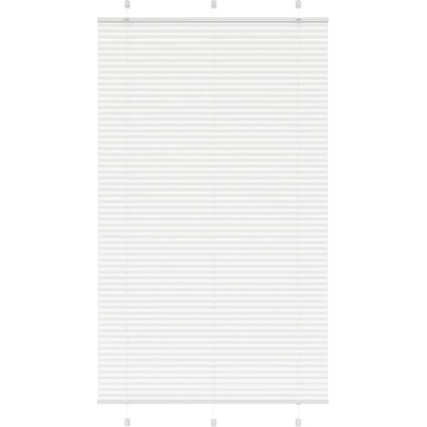 Store plissé tamisant pour fenêtre sans perçage en polyester blanc 115 x 200 cm - PANGIVO (1/5)