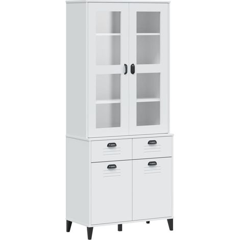 vidaXL Credenza VIKEN Bianca 80x40x190 cm in Legno Massello di Pino (1/5)