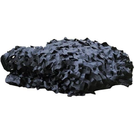 Outdoor Filet de Camo, Filet Camouflage pour Filet de Soleil Camping Décoration de Chasse de tir (Noir) (22m) (1/4)