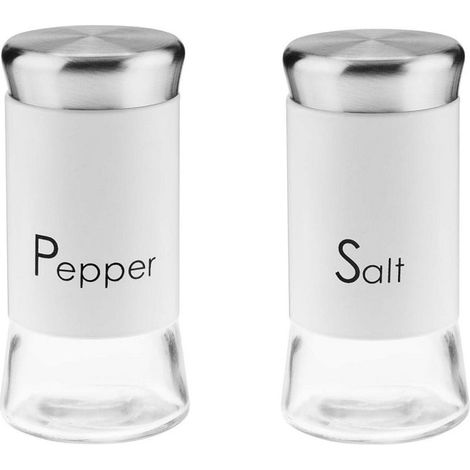 Salero y pimentero de cristal para especias Greno, 150 ml, acero blanco (1/2)