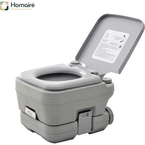 HOMAIRE Campingtoilette Faltbare Reisetoilette Tragkraft 200 kg 10L für Camping Wandern Reisen Angeln Grau