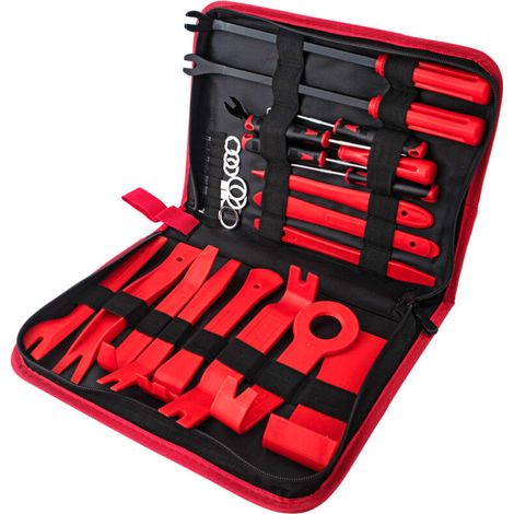 Kit d'outils de démontage pour autoradio, comprenant 25 tournevis et lames de levier pour l'intérieur, ainsi qu'un kit d'outils de modification et de réparation pour autoradio CD. Kit d'outils de démo