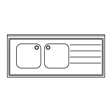 [JAMAIS UTILISE] Plonge Inox TECNOX 2 Cuves avec Égouttoir à Droite L2000mm P700mm H900mm - P2BG207/1 (1/3)