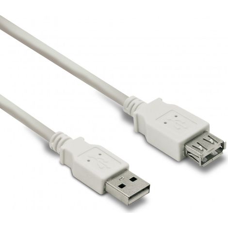 Câble USB A mâle/A fem. USB 2.0 - 3 m - blanc