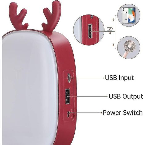 Veilleuse enfant, lampe de chevet LED pour bébé, lampe de nuit LED avec commande tactile sensible, recharge USB (1/2)