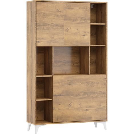 Bim Furniture – Bureau pliant MEGAN 2 avec bibliothèque – Chêne bordeaux – Dimensions 105x175 cm – Charge maximale 20 kg – Charnières à fermeture douce (1/5)