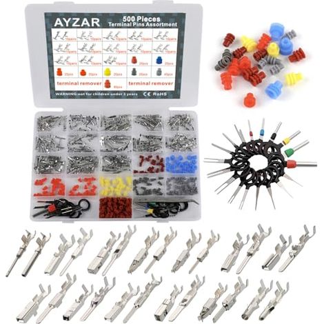 Lot de 500 broches de connecteur pour faisceau de fils électriques de voiture, moto, VTT, 1/1,5/1,8/2,2/2,8/3,5 mm (1/5)