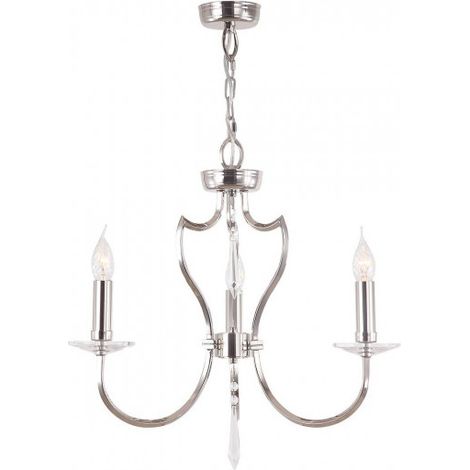 Lustre chandelier nickel poli Pimlico 3xE14 Elstead (1/2)