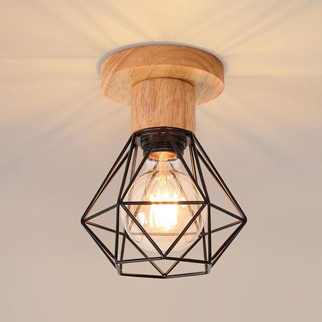 Plafonnier industriel en métal, cage géométrique Mini Lighting E27, diamètre 16 cm (1/5)