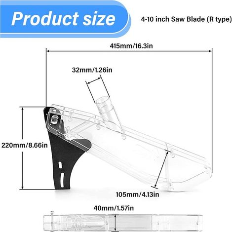 Capot De Protection De Lame, Couvercle De Protection Pour Scie De Table, Couvercle En Plastique, Pour Scie Circulaire De 7-10 (1/5)