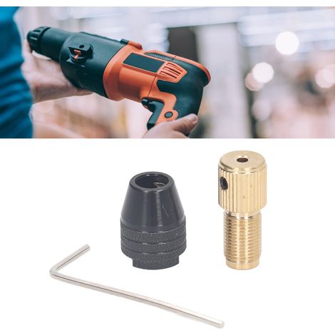 Mandrin de perceuse miniature à serrage automatique, petit mandrin à trois mors pour perceuse électrique, accessoire pour meuleuse électrique DIY, jeu de mandrins à trois mors droits, diamètre de trou (1/5)