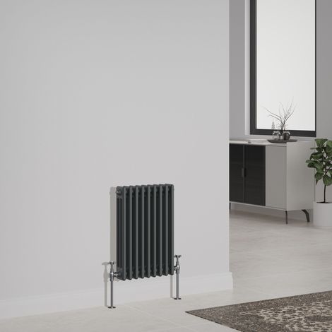 NRG Cast Iron Style Radiator Traditional Anthracite Central Heating Rads Horizontal 3 Column 600x427mm