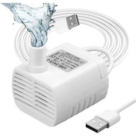 Mini-Tauchpumpe, 3 W, ultraleise, verbessert, 200 l/h, USB-Katzenbrunnenpumpe für Aquarium, Statuen und Hydrokultur, DC 3,5–9 V (0,4–1,5 m) (1/5)