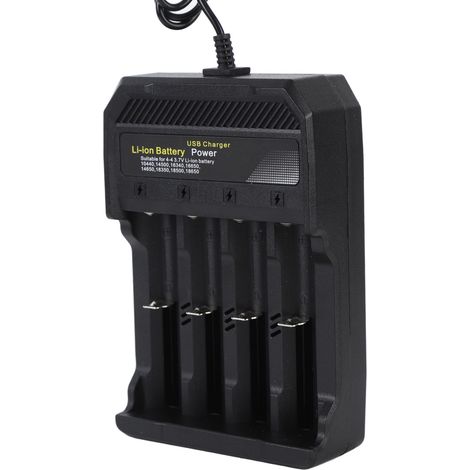 Chargeur de batterie 18650 à 4 compartiments, chargeur intelligent universel indépendant pour batteries lithium-ion 10440, 14500, 16340, 16650, 14650, 18350, 18500 et 18650 (1/5)