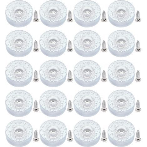 20x Antidérapant Silencieux 30mm Grand Protecteur Sol Silicone Patins de Meubles Planeurs avec vis pour Pieds canapé Table Bureau, Coussinets Chaise Rond Caoutchouc à Visser pour parquet (1/5)