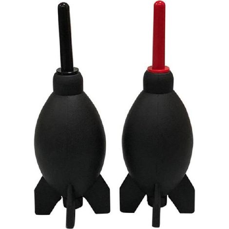 Sèche-cheveux pour le nettoyage en profondeur des claviers et des objectifs d'appareil photo- matériau ABS pratique- ensemble de deux pièces- coloris noir et rouge. (1/5)