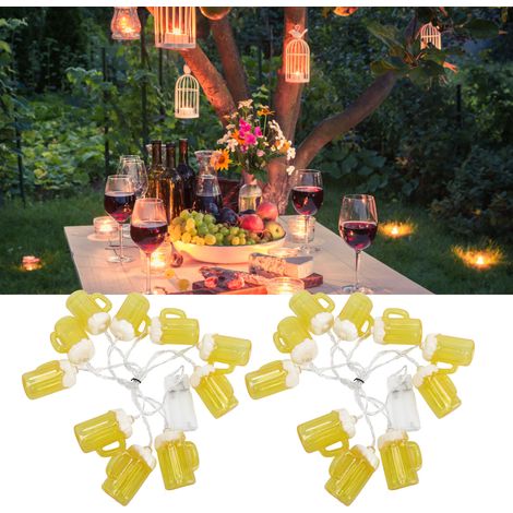 2 m lange Lichterkette in Form von Bierkrügen mit 10 LEDs (Kreative Lichterkette für Partys, Innen- und Außendekorationen) (1/5)